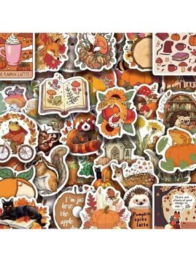 2/$10 30 Piece Fall Autumn-Themed Sticker Pack